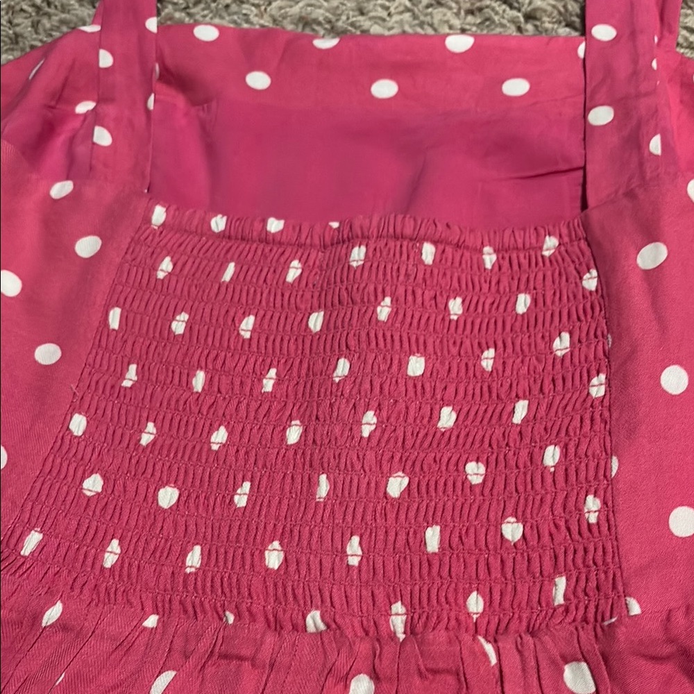 Draper James Pink Polka Dot Maxi Dress with White Dots - Picture 9 of 10